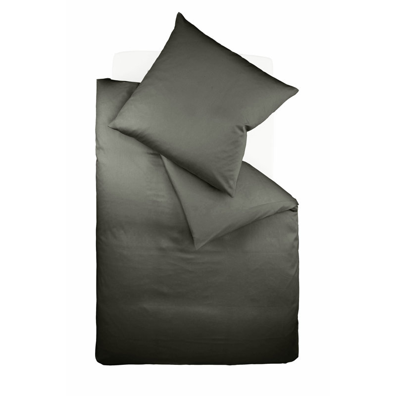 Interlock-Colours 26 TC Duvet Cover Set, Anthracite, Single - 1 Pillowcase (80 x 80 cm)