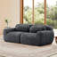 Canapé modulaire gris foncé confortable en tissu moelleux avec coussins décoratifs