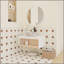 Meuble-lavabo flottant 30 po avec lavabo vasque en marbre veiné gris