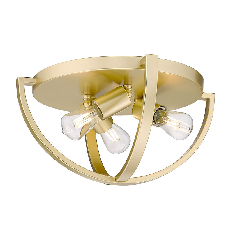 Plafonnier encastré 3 lumières 14,13 po Petitt, Or olympique