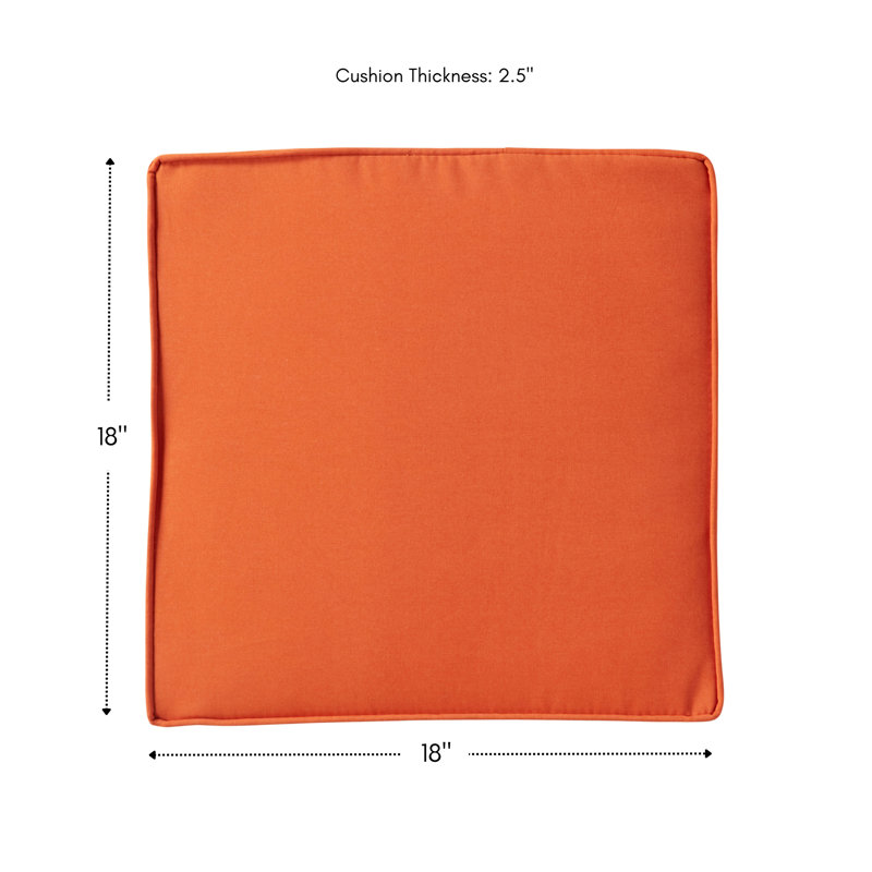 Outdoor Dining Chair Seat Pad, Rust