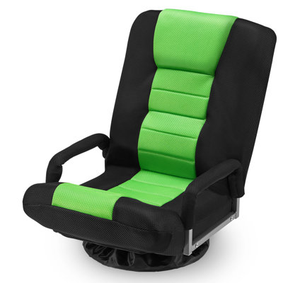 Swivel Gaming Floor Chair With Armrest Handles, 360 Degree Swivel Gaming Chair Rocker, Folding Reclining Sofa With 6 Position Adjustable Backrest For Video Games, Watching TV, Reading