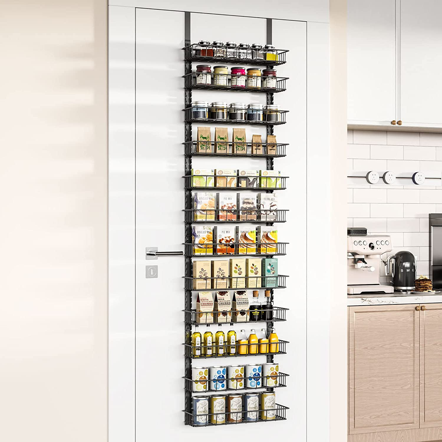 Evelots 5-Tier 40-Jar Hanging /Wall-Door Mount/Pantry Door Spice Rack/Large  Spice Rack Organizer for Cabinet Door