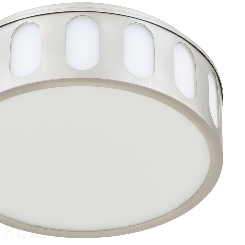 11.25-In Brushed Nickel Led Flush Mount, Brushed Nickel, 4.13" H x 11.25" W x 11.25" D