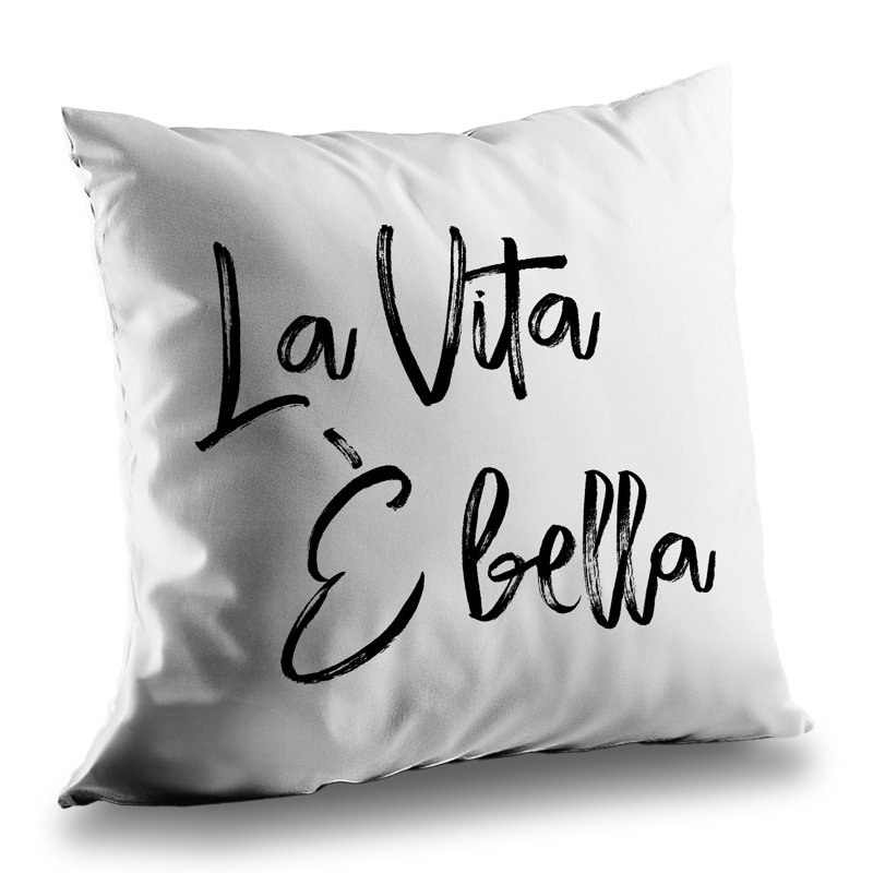 La vita è bella Monochrome Throw - Quotes & Motivational Decor