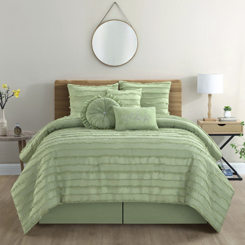 Ensemble d'édredon chic 7 pièces Merbabe, Édredon de très grande taille et 6 pièces suppl, ISE