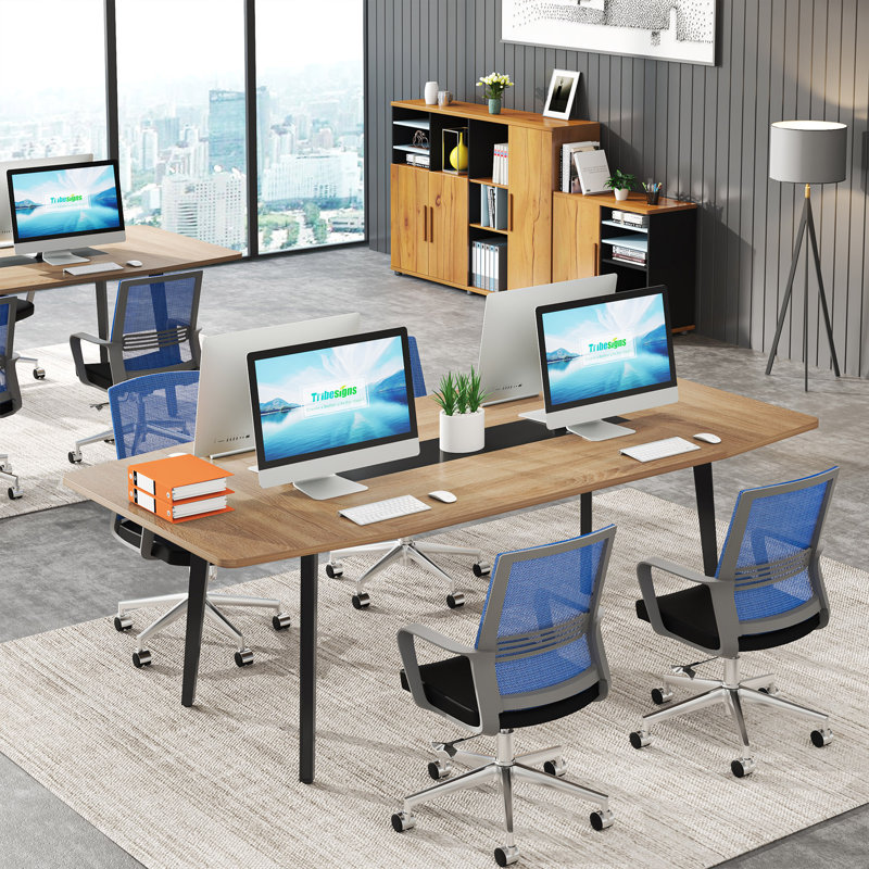 180cm Boat Shaped Conference Table, Brown
