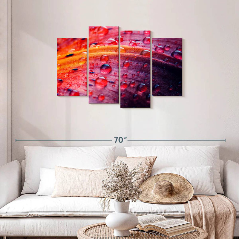 Lily Flower Droplets, 27" H x 43" W