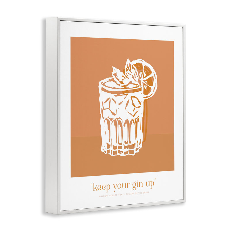 Keep Your Gin Up Framed Giclee, design by Lettered and Lined, 20" H x 16" W, Coastal White Framed Giclee