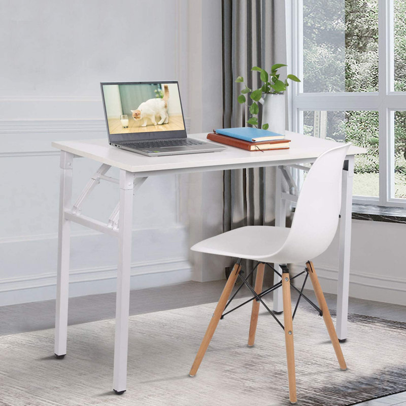 Portable Folding Desk, 75cm H x 120cm W x 60cm D, White, White