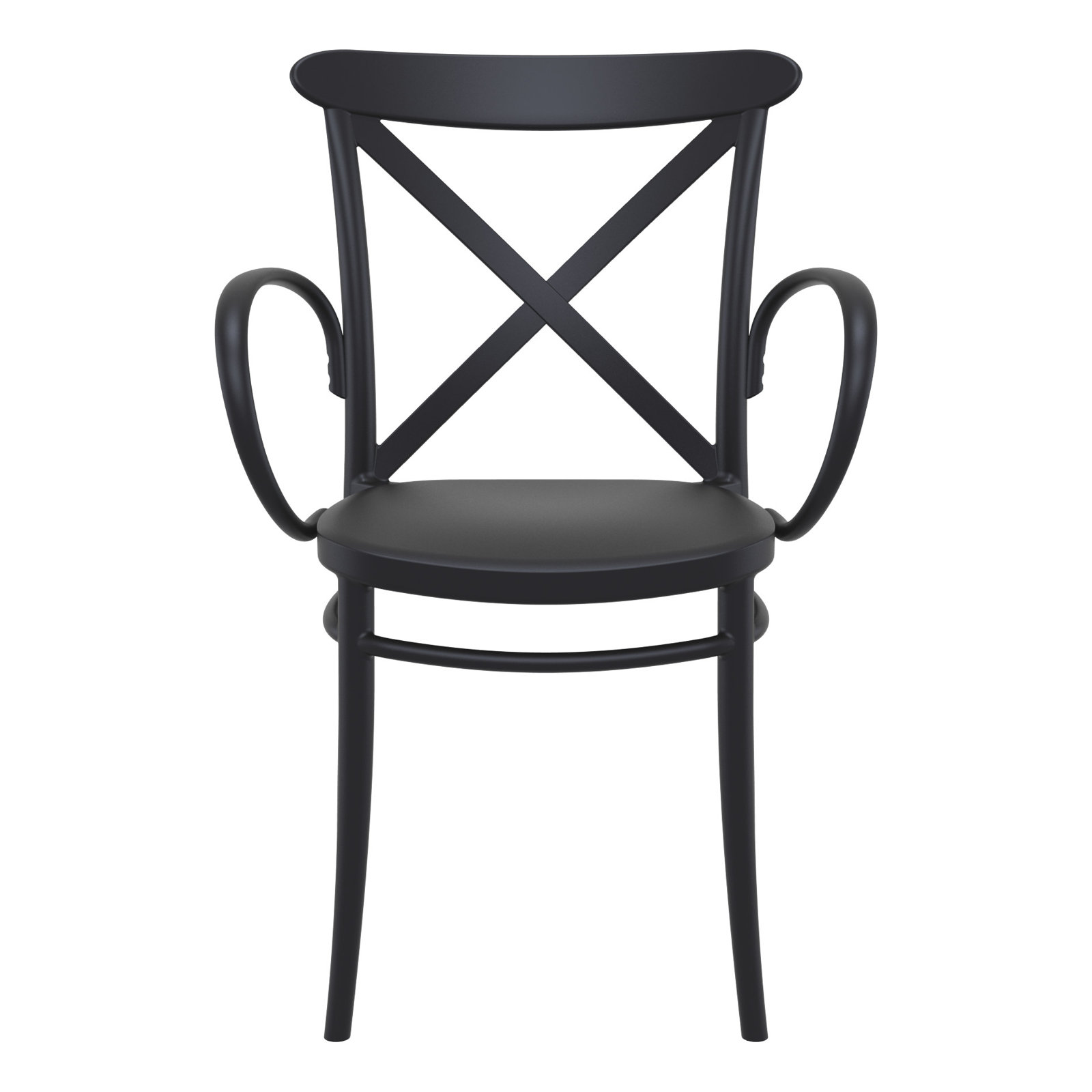 Kenne Stackable Patio Armchair, Black