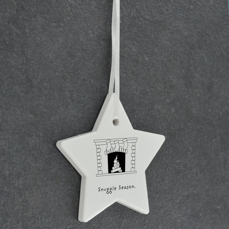 Sanson Snuggle Season Star Shaped Ceramic Ornament