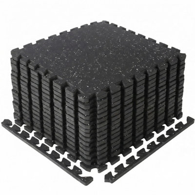 0,6 po de tapis de gymnastique en caoutchouc et en mousse EVA à emboîtement épais de 0,6 po, plancher de 36 pièces - 67 pieds carrés