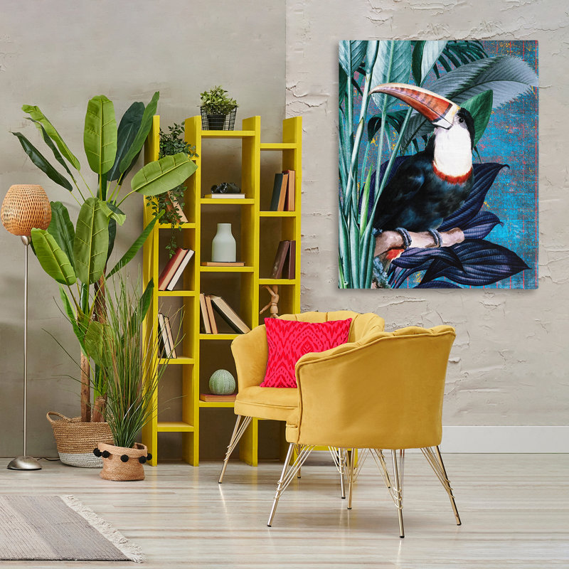 «Souriant toucan sur une branche» par Karen Smith, H 48 po x l 36 po