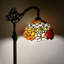 Lampe sur pied Tonsey Tiffany en vitrail avec fleurs roses et ampoule DEL incluse avec col de cygne réglable H 63 po