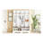 Farmhouse 59"W Wide Hall Tree With 8 Hooks, Practical Entryway Bench With Open Compartments, 76.7"H Modern 3-In-1 Wooden Style Coat And Shoe Rack For Mudroom, Living Room, White-2017843851