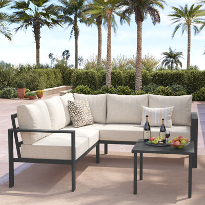 6 Pieces Metal Outdoor Sectional Furniture