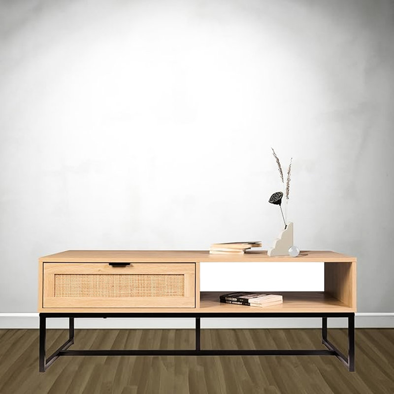 Cove Coastal Modern TV Stand with Storage, Natural Wood Finish for Stylish and Functional Living Spaces