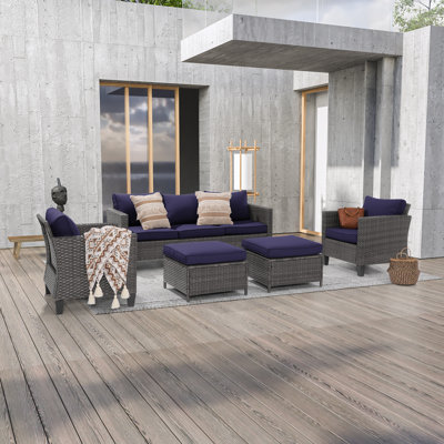 Aser 5 - Person Patio Conversation Set with Cushions
