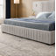 Très grand lit tapissier en chenille avec tête de lit et structure solide-1010613924-1010613926