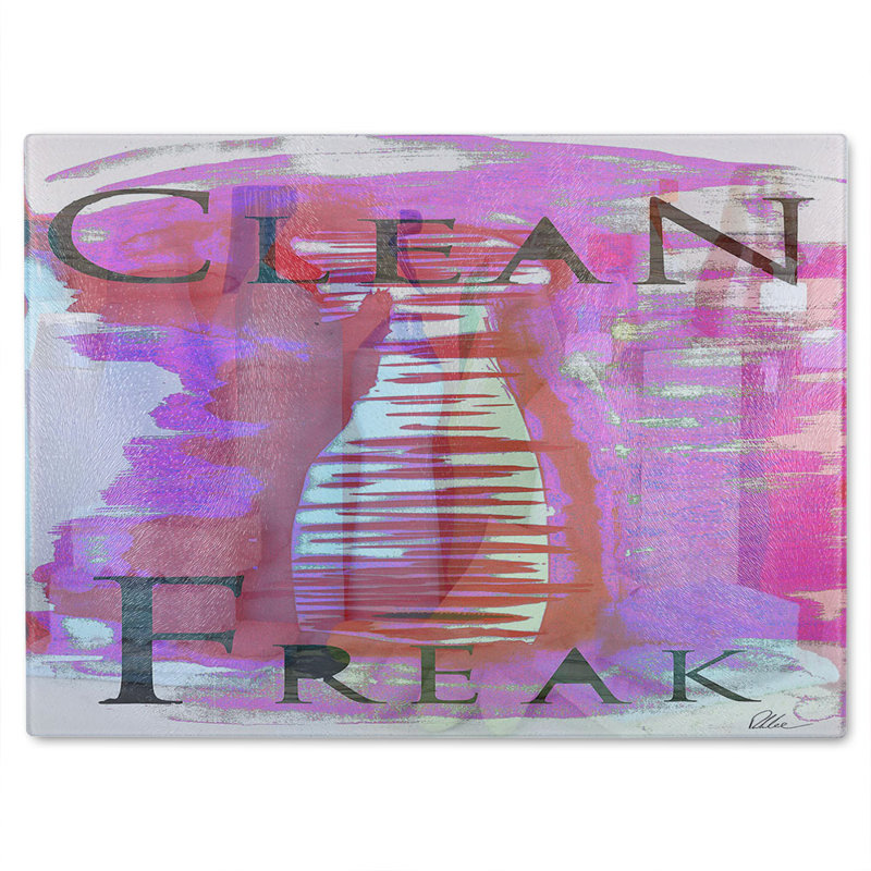 Clean Freak Glass Chopping Board, 40cm L x 28cm W