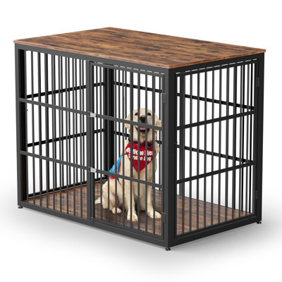 48'' Dog Crate Furniture With 3 Doors, Wooden Crate End Table For Medium To Large Dogs, Multiple Units Can Be Combined