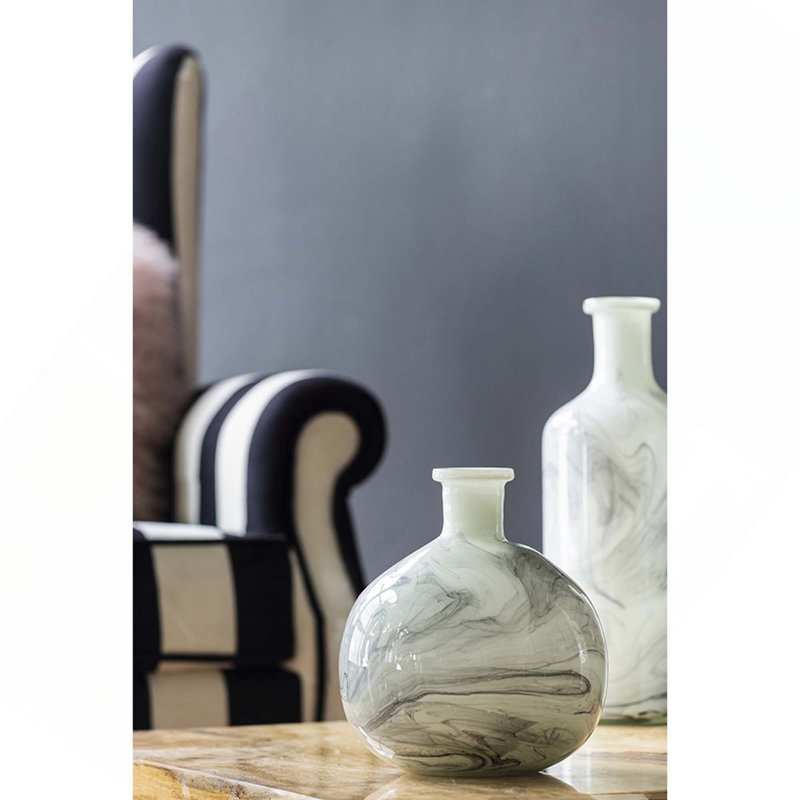 Svirla Vase-Black-And-White Swirl