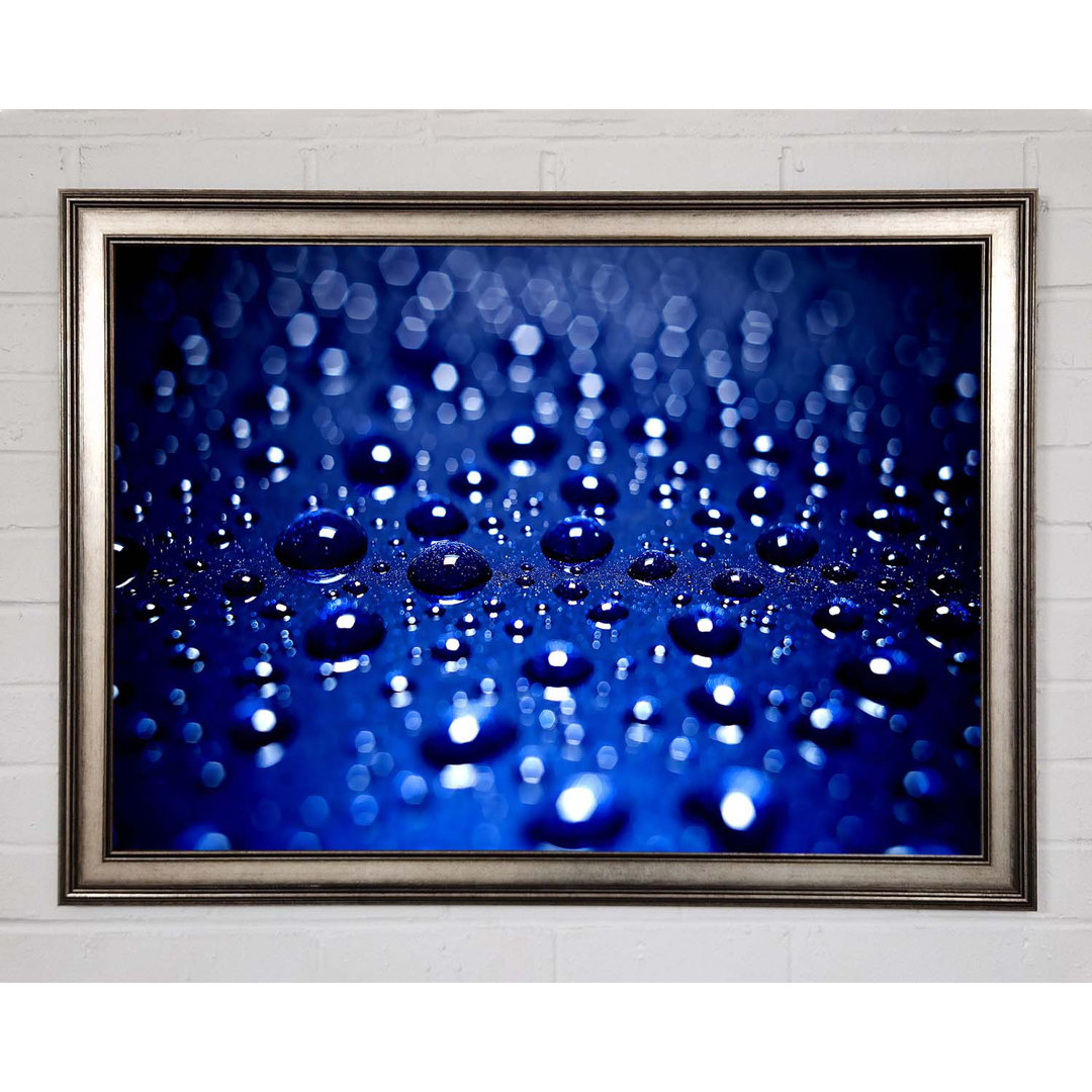 Drops on Blue - Einzelne Bilderrahmen Kunstdrucke