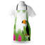 Bungalow tablier tropical rose unisexe plantes exotiques et oiseaux taille adulte vert lime multicolore