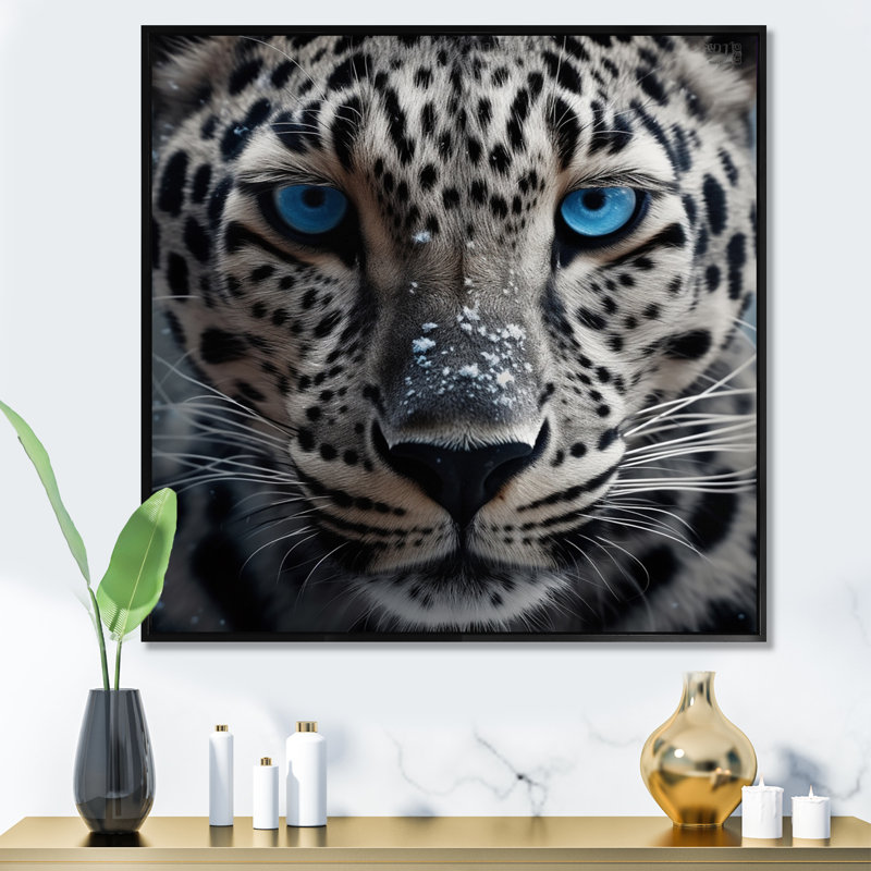 Jaguar's Gaze I sur toile, Cadre flottant noir, H 16 po x l 16 po x P 1 po