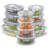 JoyJolt Fluted Glass Food Storage Containers with Leakproof Lids, Set of 12-93241398