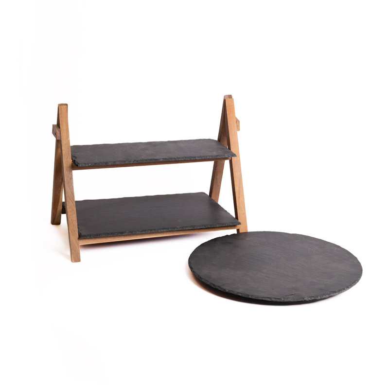 Artesà Turntable And Stand Slate Serving Set 