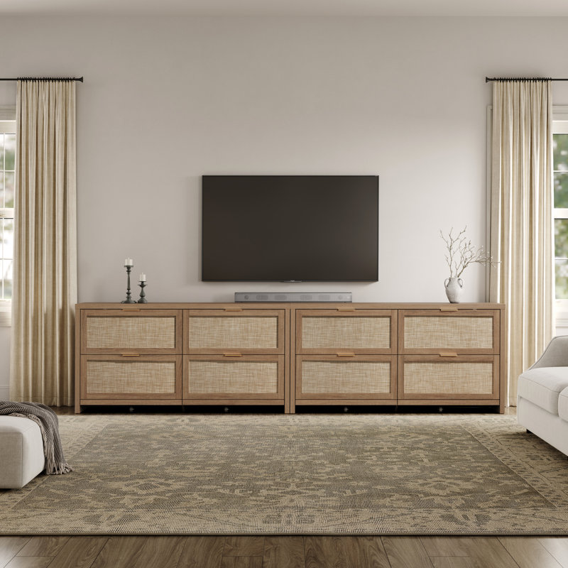 Commode à 4 tiroirs de 60,83 po de largeur avec beaucoup de rangement Boho, Chêne caramel