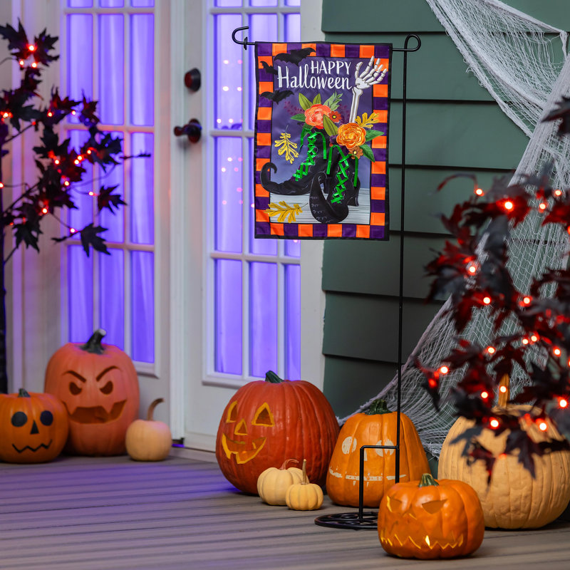 Drapeau de jardin «Happy Halloween Witches»