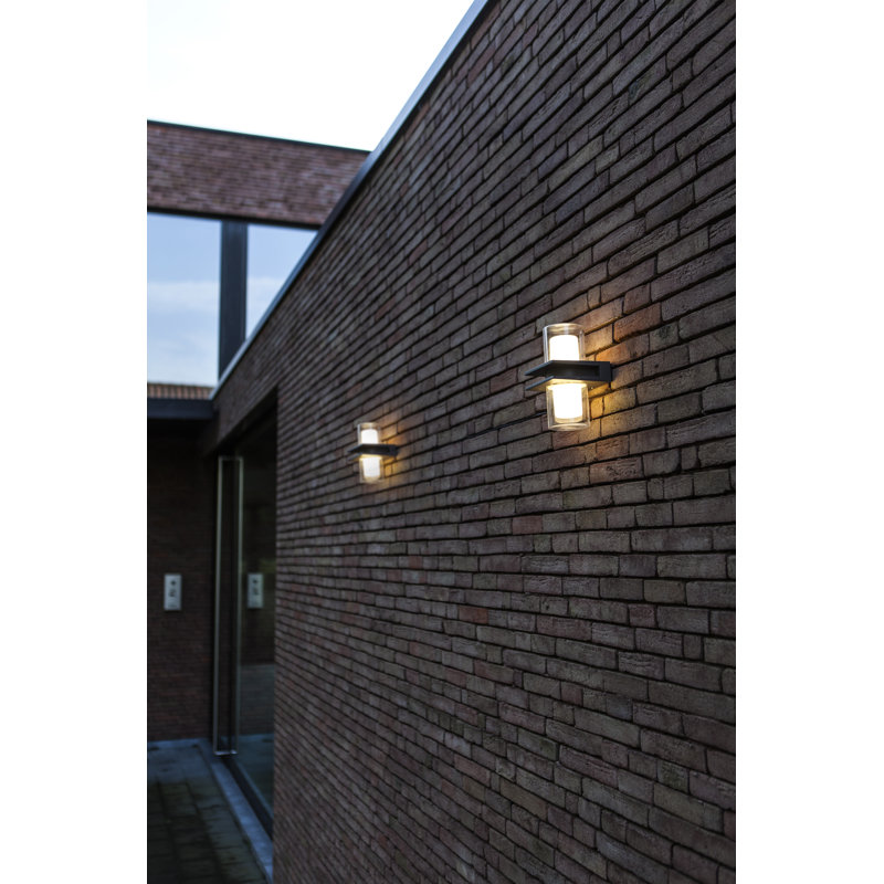 Pranciskus Black Integrated LED Outdoor Wall Lantern