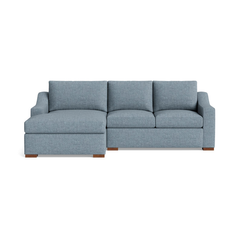 Lucca Sectional, Left Hand Facing, Performance Weave - Zinc