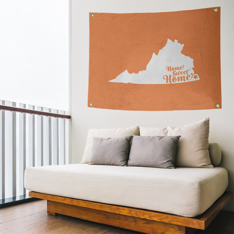Tapisserie murale virginie de plage virginie home, H 26 po x l 36 po, Orange