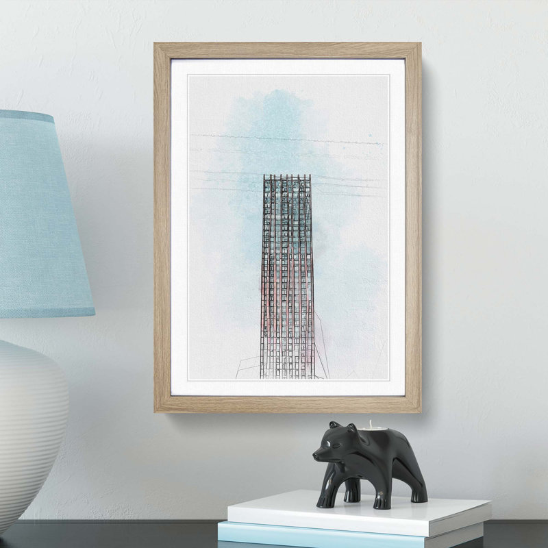 Sketching the Architecture Vol.43 - Picture Frame Drawing Print, Oak Framed, 36cm H x 27cm W x 2cm D