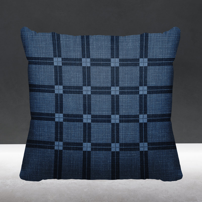 Coussin d'intérieur / extérieur Cottage, L 15 po x H 15 po, Bleu