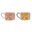 Tasses en grès 10 onces avec motif en relief de cire