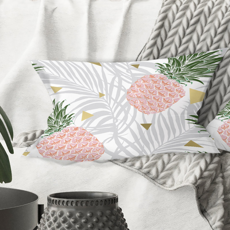 Coussin Pineappple On Tropical Leaves