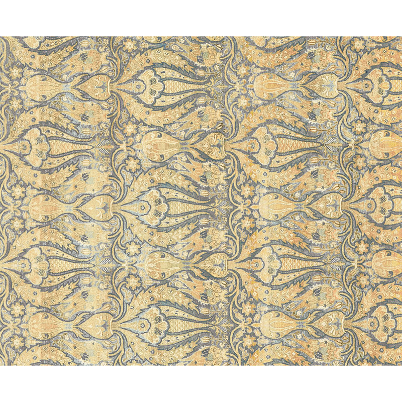 One-of-a-Kind Hand-Knotted High-Quality Area Rug in Gold/Gray