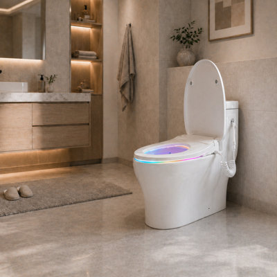 iCleaningo Smart Electric Bidet Seat for Elongated Toilets with Auto Open/Close Lid, Warm Water Wash, Heated Seat, Fast Warm Air Dryer, Remote Control & Handheld Sprayer