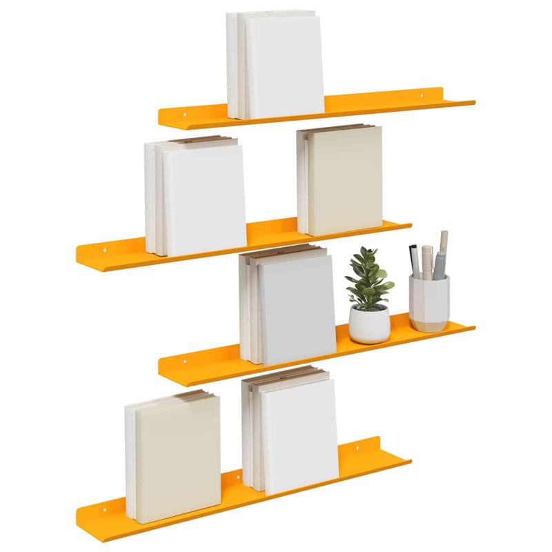 Steel Floating Shelf, Mustard Yellow