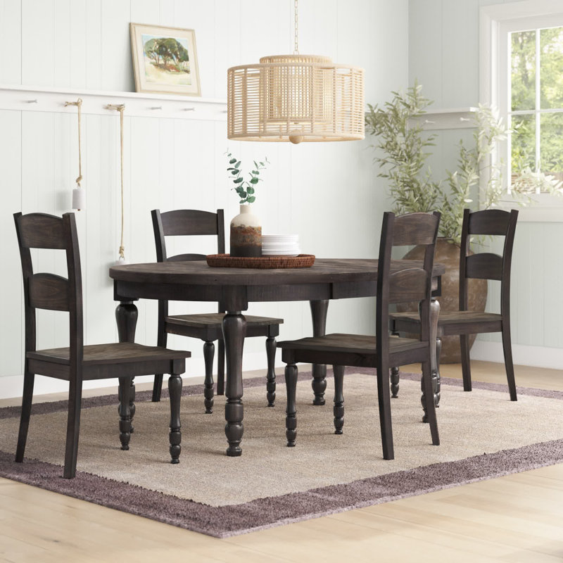 Karley 5-Piece Solid Wood Dining Set, Barnwood