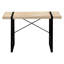 Bureau moderne pour usage domestique - plateau de table en stratifié naturel de 48 po et pieds en métal noir robuste, support de bureau contemporain de 49 po