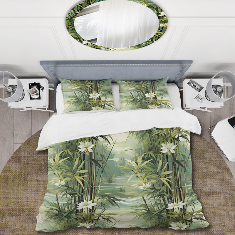 Ensemble de housse de couette Bamboo Reflections, Housse de couette pour très grand lit et 2 très