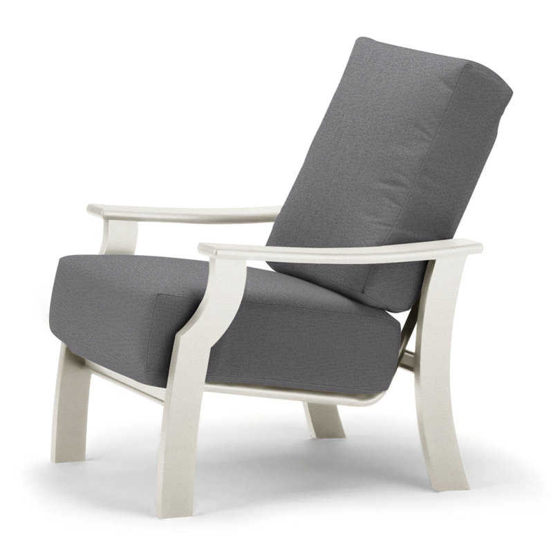 St. Catherine Outdoor Lounge Chair, Textured Snow, Cast Slate Sunbrella® Plainweave