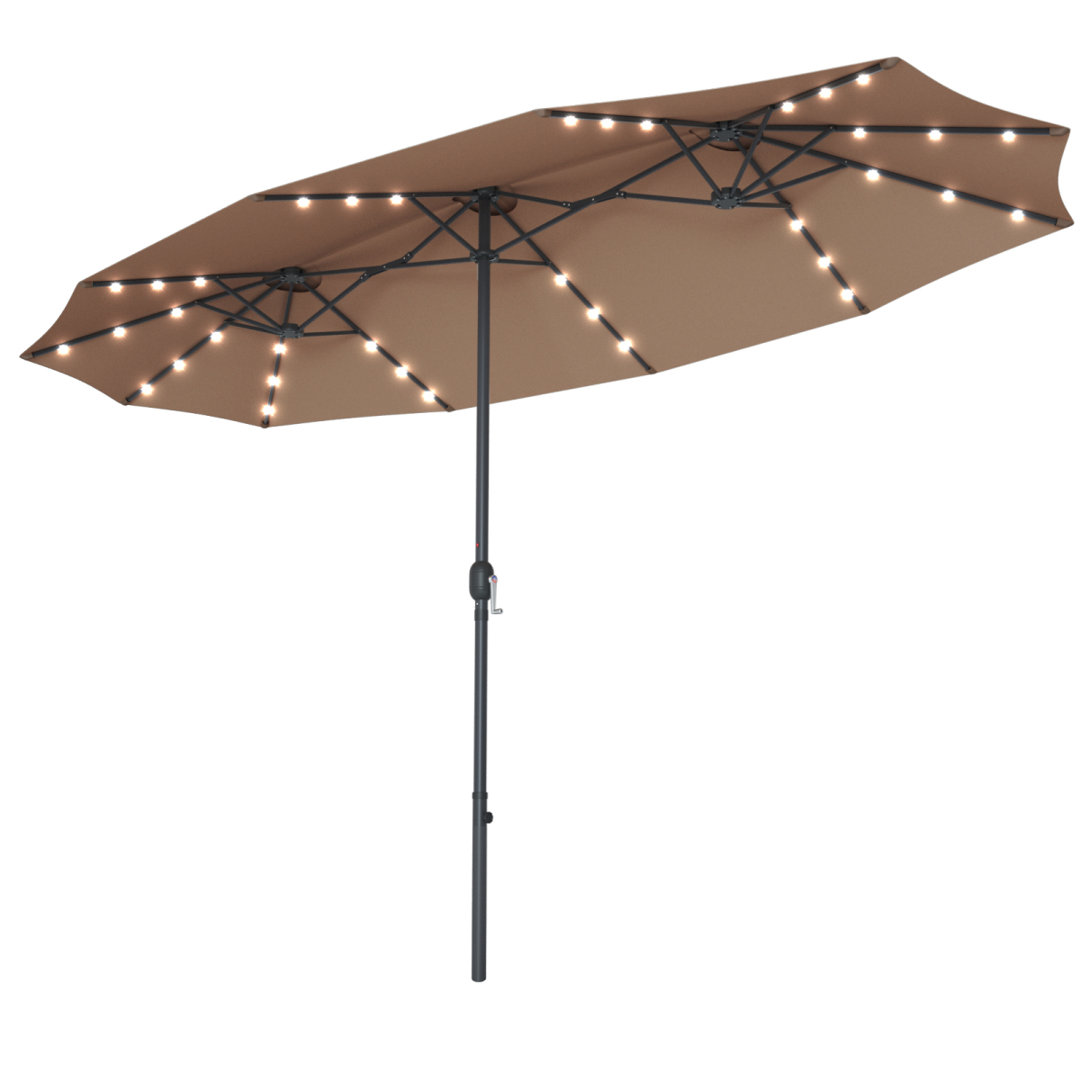 180'' x 108'' Rectangular Lighted Market Umbrella Arlmont & Co. Fabric 