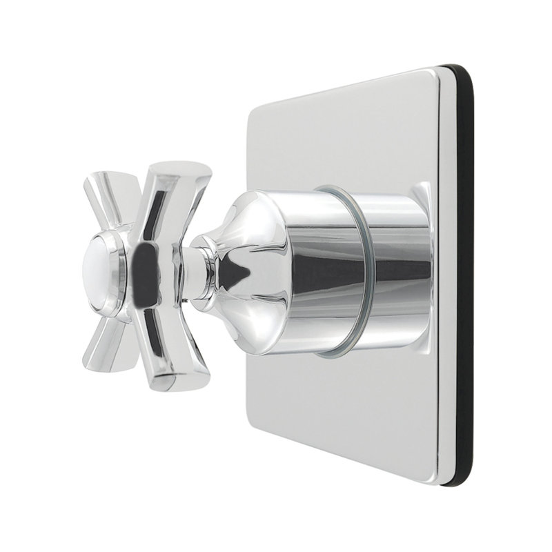 Kingston Brass Millennium Single-Handle Wall Mount Six-Way Diverter Valve with Trim Kit, Polished Chrome